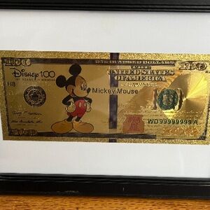 Disney Gold Mickey Mouse Commemorative Note